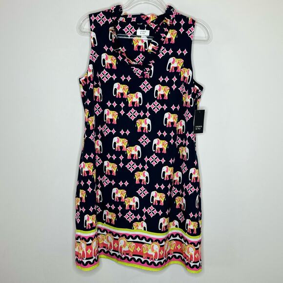 crown & ivy Dresses & Skirts - Crown & Ivy NWT Sleeveless Elephant Print Mini Dress Size 4